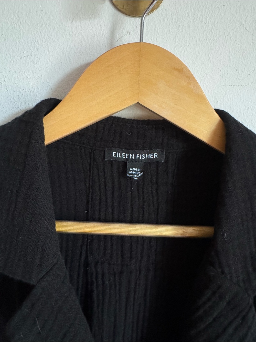 Eileen Fisher Organic Cotton Lofty Gauze Notch Collar Top M $138 - Picture 3 of 6